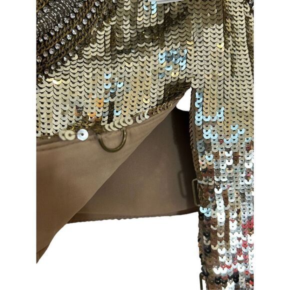 Veronica Beard Phaedra Sequin-Embellished Cropped Jacket Gold Women’s Size Small - Picture 4 of 12